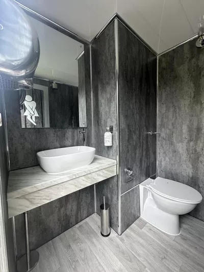 Luxury restroom trailer